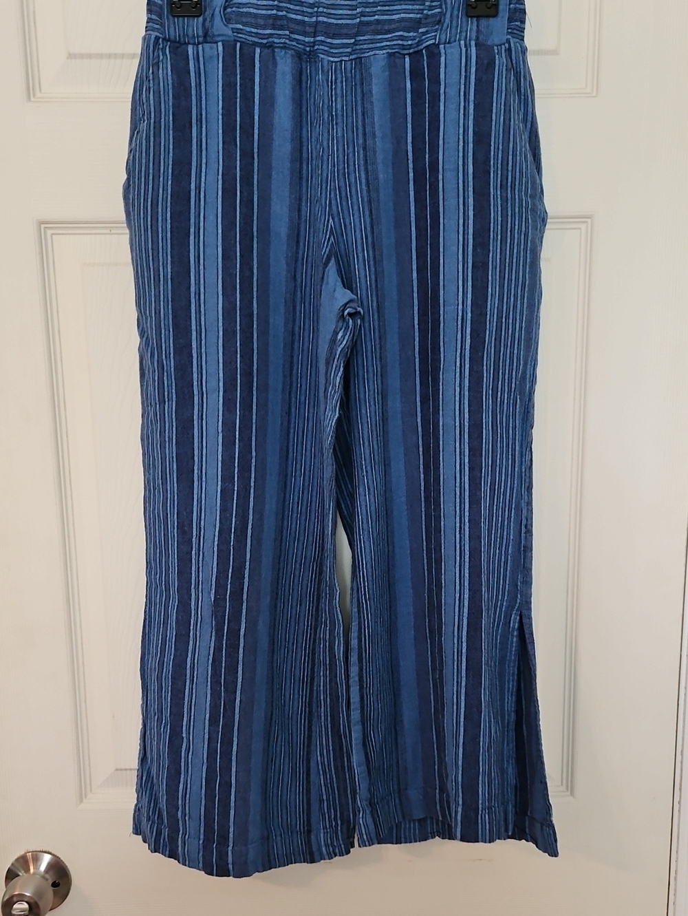 Indigo Rein Navy & Light Blue Striped Wide-Leg Pants